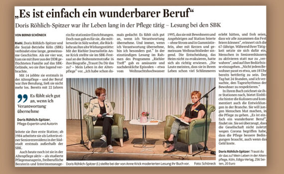 Zeitungsartikel KStA Interview Röhlich-Spitzer